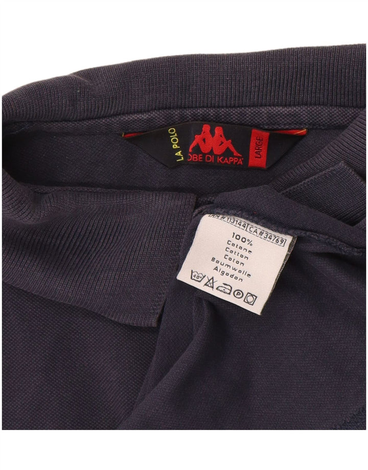 Camisa polo masculina Kappa grande algodão azul marinho