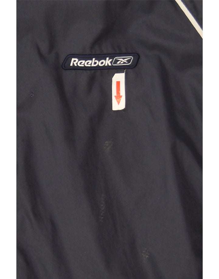 Jaqueta de chuva masculina Reebok UK 40 grande nylon azul marinho