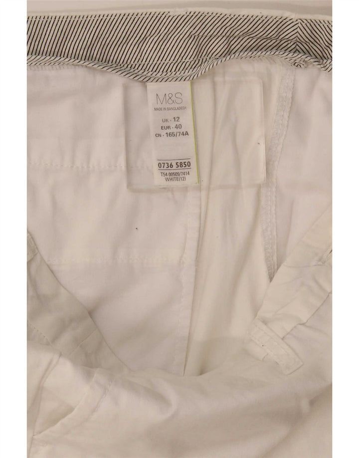 Shorts chino feminino Marks & Spencer Reino Unido 12 médio W34 algodão branco