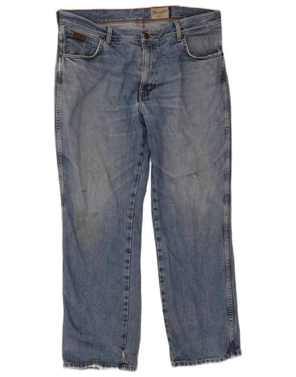 Wrangler Masculino Texas Straight Jeans W38 L30 Azul Algodão
