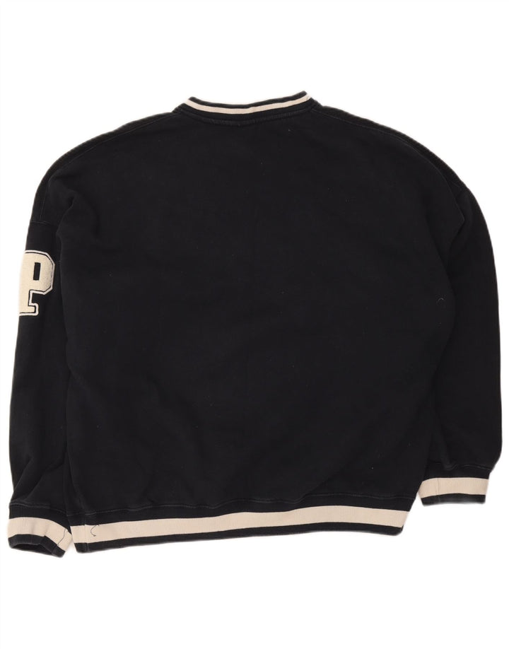 Pull & Bear Mens Pasadena moletom grande bloco colorido azul marinho