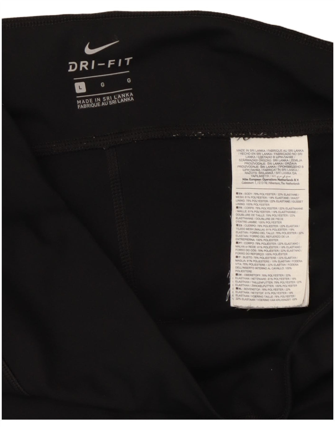 Leggings Nike Dri Fit Feminina UK 14 Grande Poliéster Preto