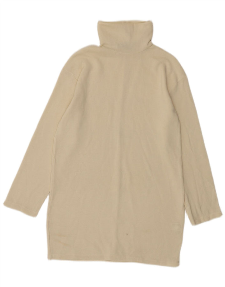 Vestido jumper feminino Zara UK 10 pequeno poliéster bege