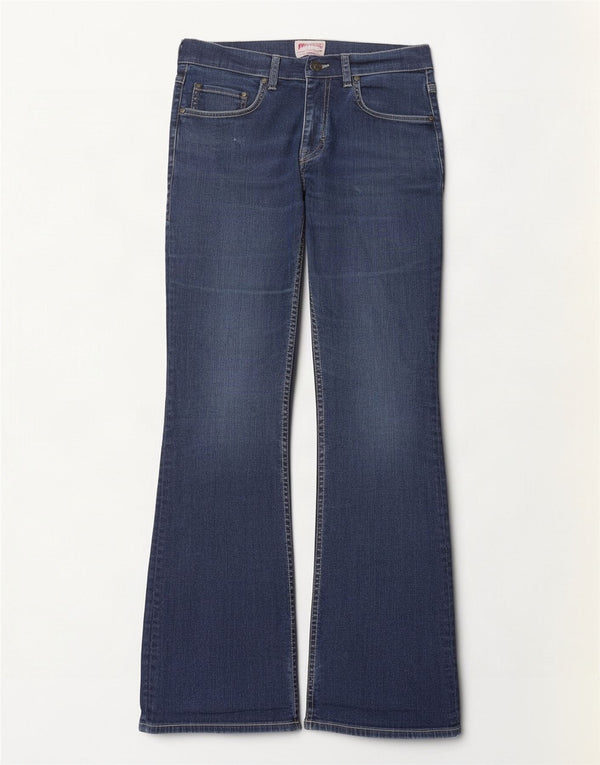 Mustang feminino bootcut jeans W32 L32 algodão azul marinho