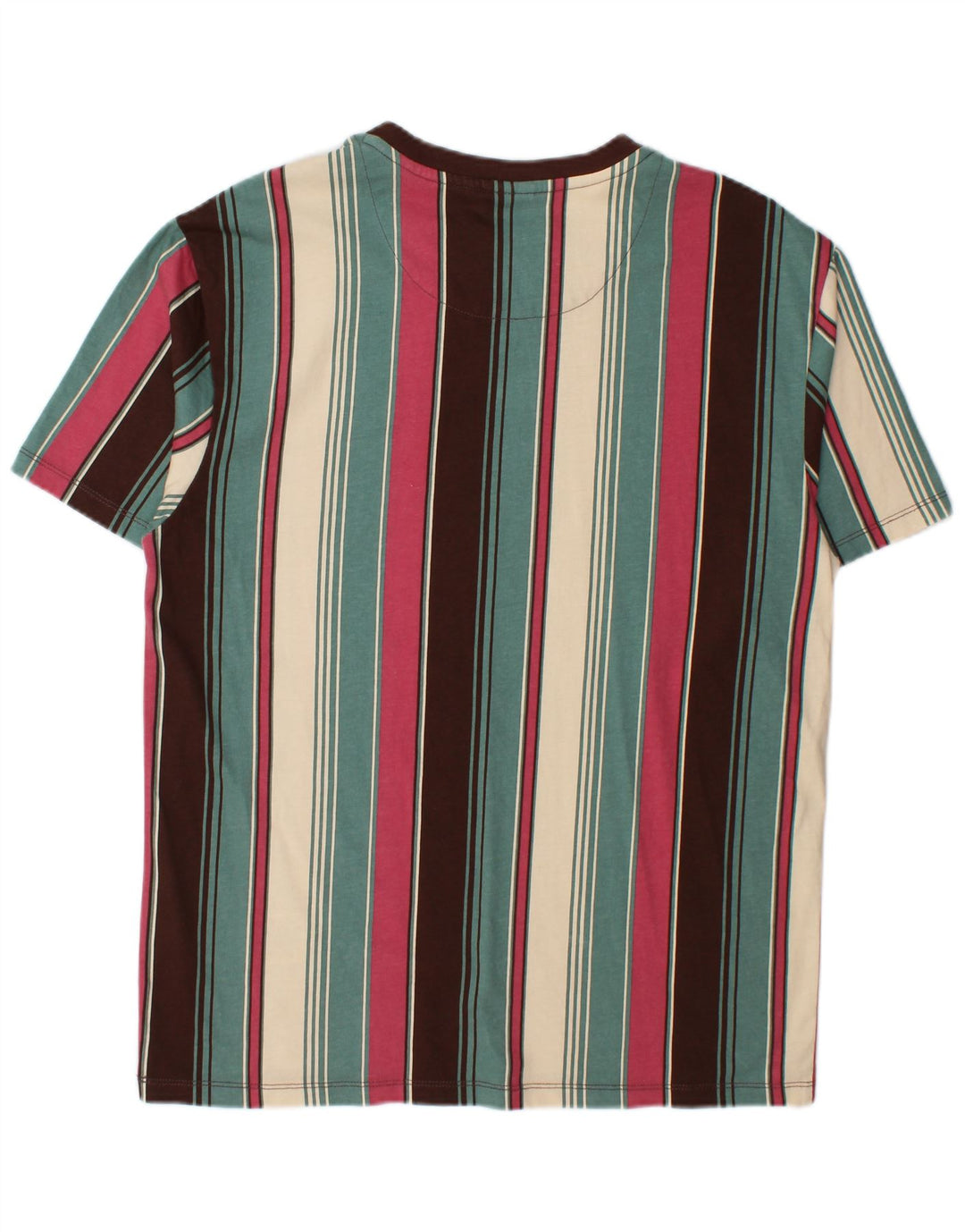 Camiseta masculina GUESS pequena listrada multicolorida de algodão