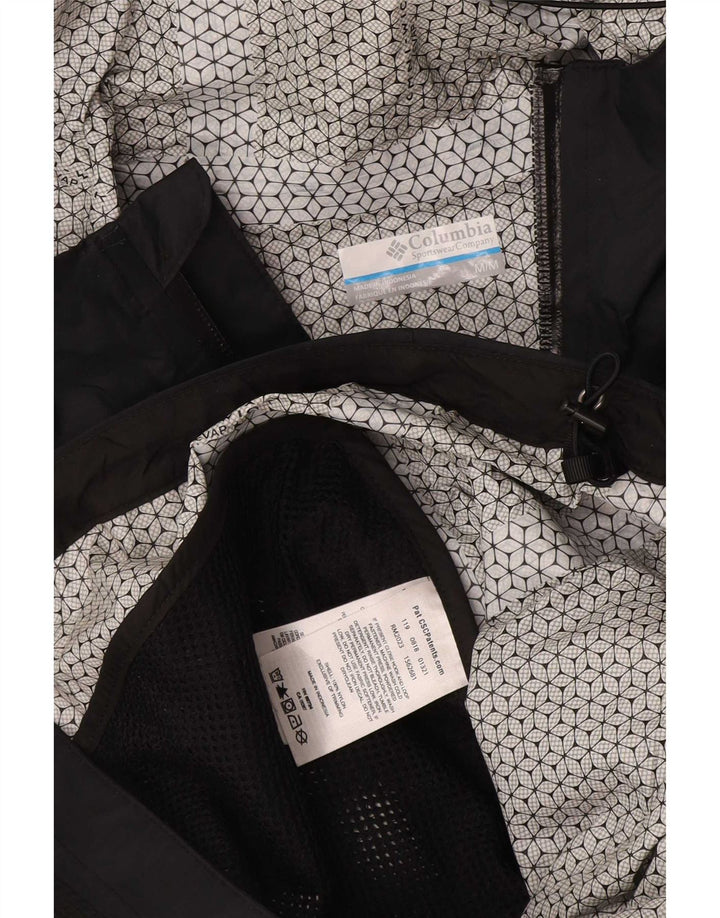 Jaqueta de chuva masculina Columbia com capuz UK 38 médio preto nylon