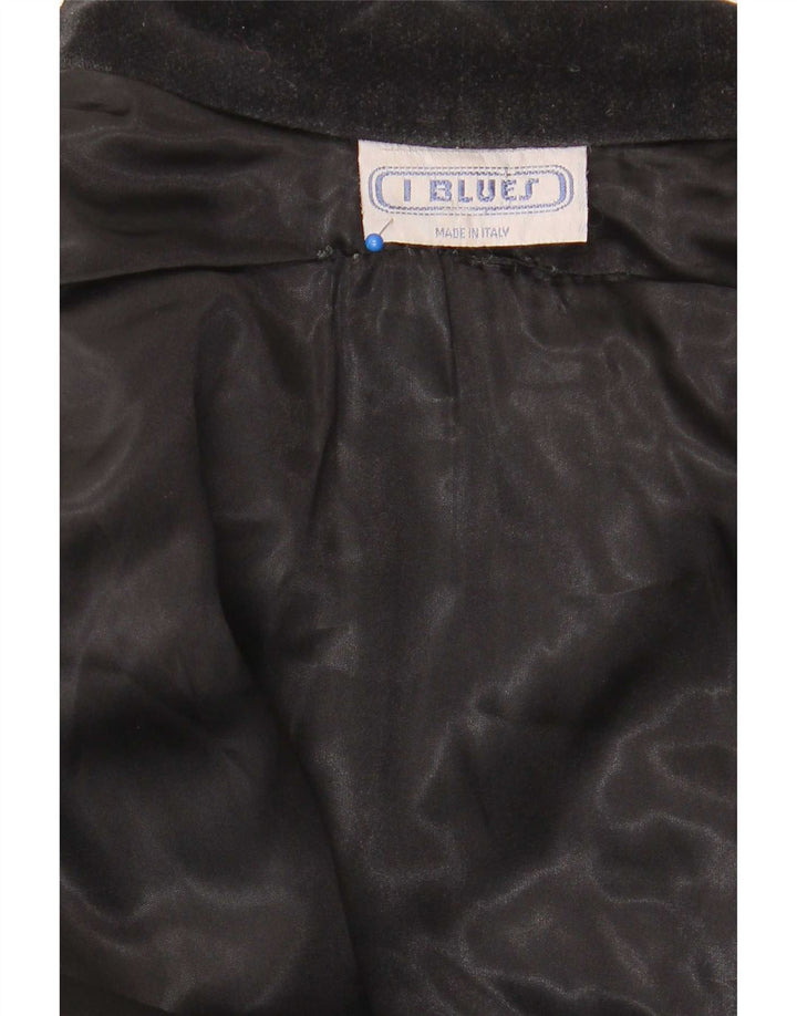Jaqueta blazer feminina de veludo com 3 botões i Blues Reino Unido 14 grande algodão preto