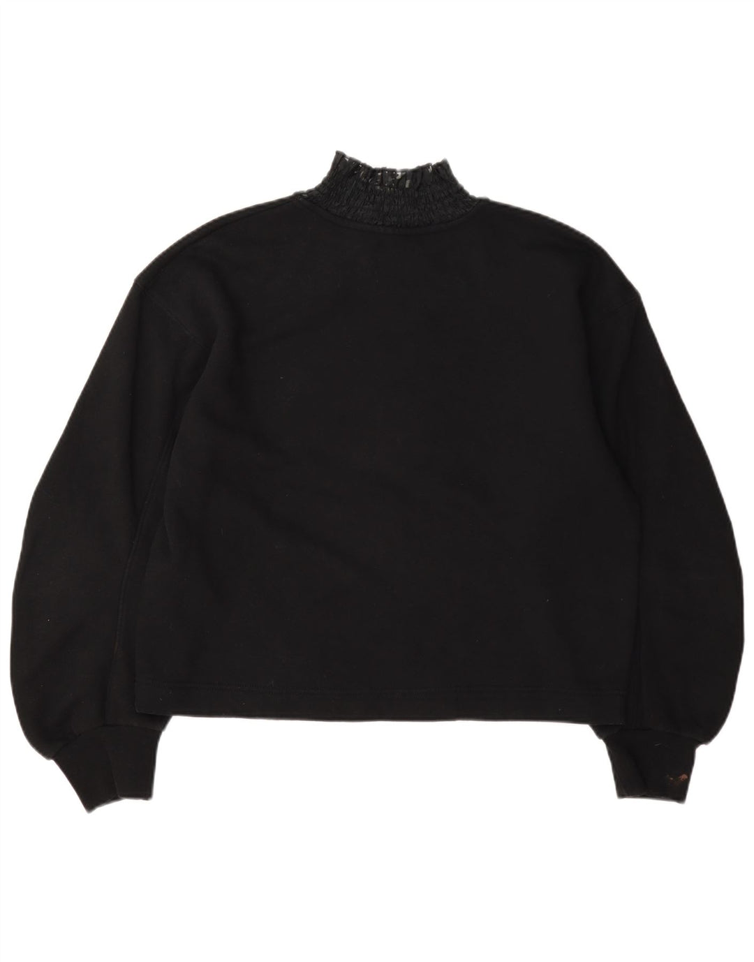 Blusa feminina Zara de manga comprida grande tamanho UK 10 algodão preto pequeno
