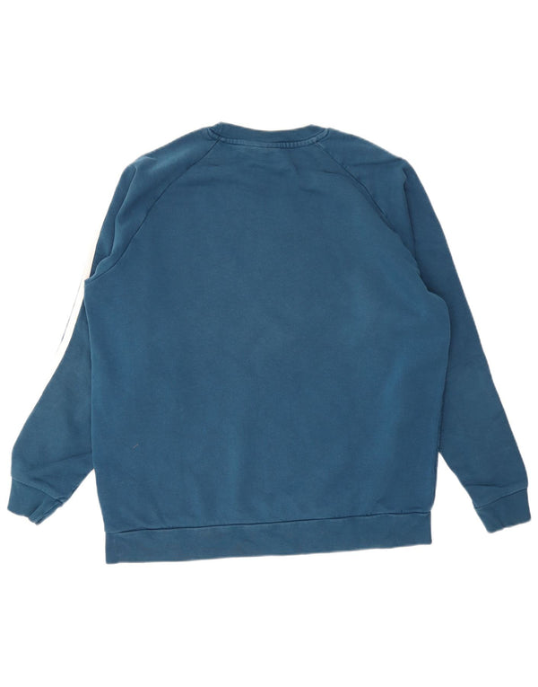 Adidas Mens Moletom Jumper Grande Algodão Azul