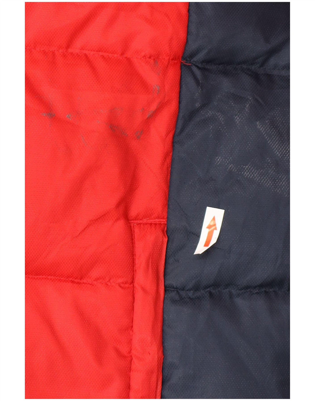 Jaqueta acolchoada masculina Adidas UK 38 poliéster colorblock vermelho médio