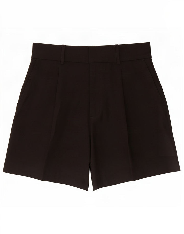 Zara Womens Pegged Chino Shorts Médio W28 Poliéster Preto