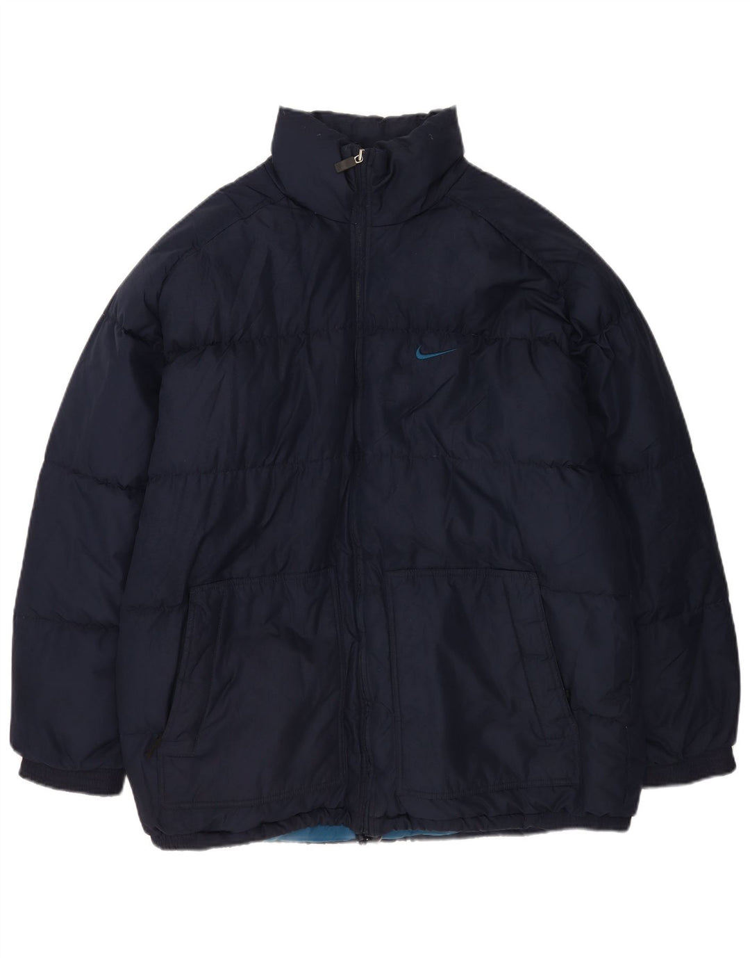 Jaqueta acolchoada masculina Nike UK 42/44 grande poliéster azul marinho