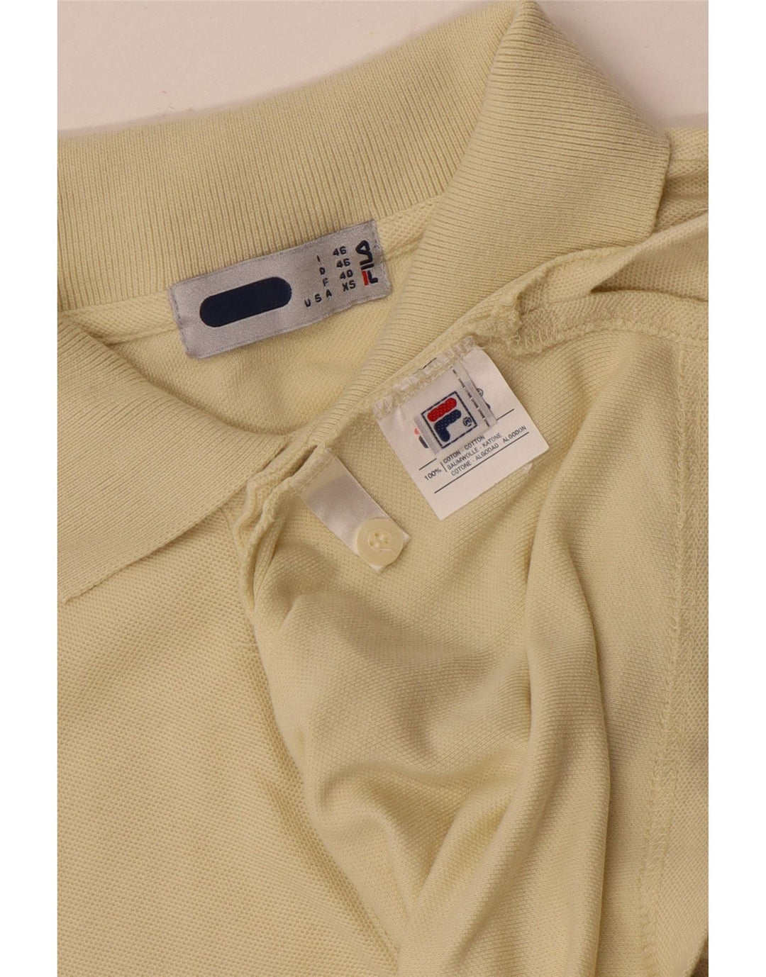 Camisa polo masculina Fila IT 46 pequena algodão bege