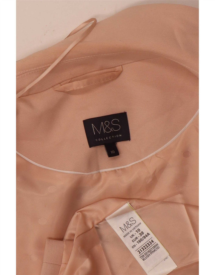Jaqueta blazer feminina sem mangas Longline da Marks & Spencer Reino Unido 10 pequena rosa