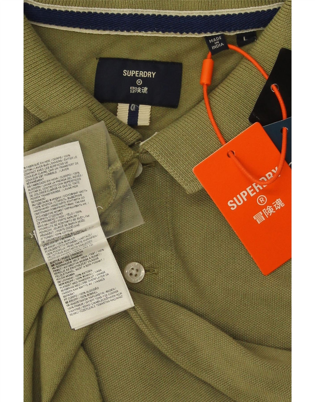 Camisa polo masculina SUPERDRY grande algodão verde