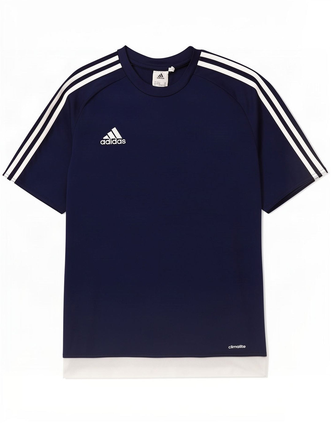 Adidas Masculino Climalite Camiseta Top Médio Azul Marinho Colorblock Poliéster