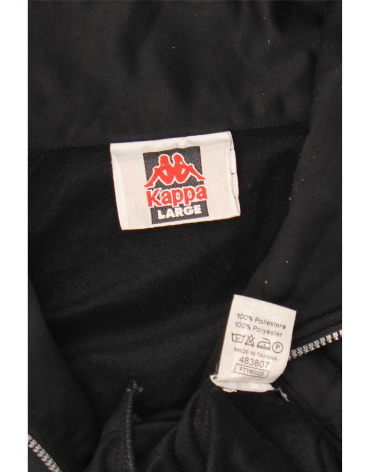 Kappa Mens Graphic Tracksuit Top Jacket Grande Preto Colourblock Poliéster
