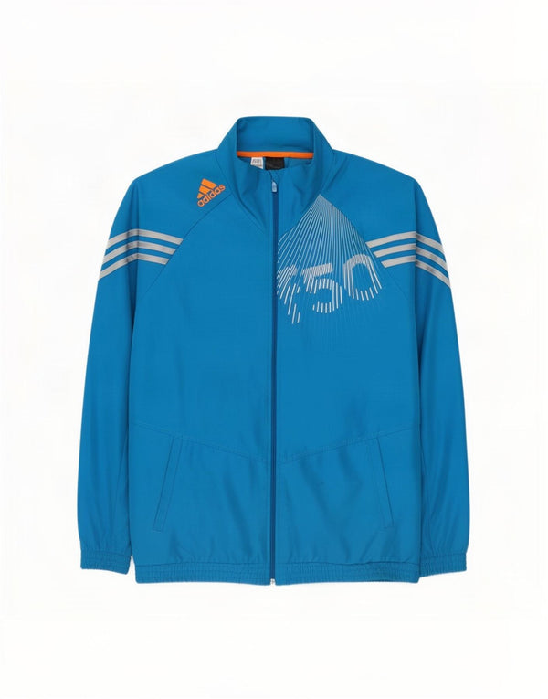 Jaqueta Adidas Mens Graphic Tracksuit Top Azul Médio Poliéster
