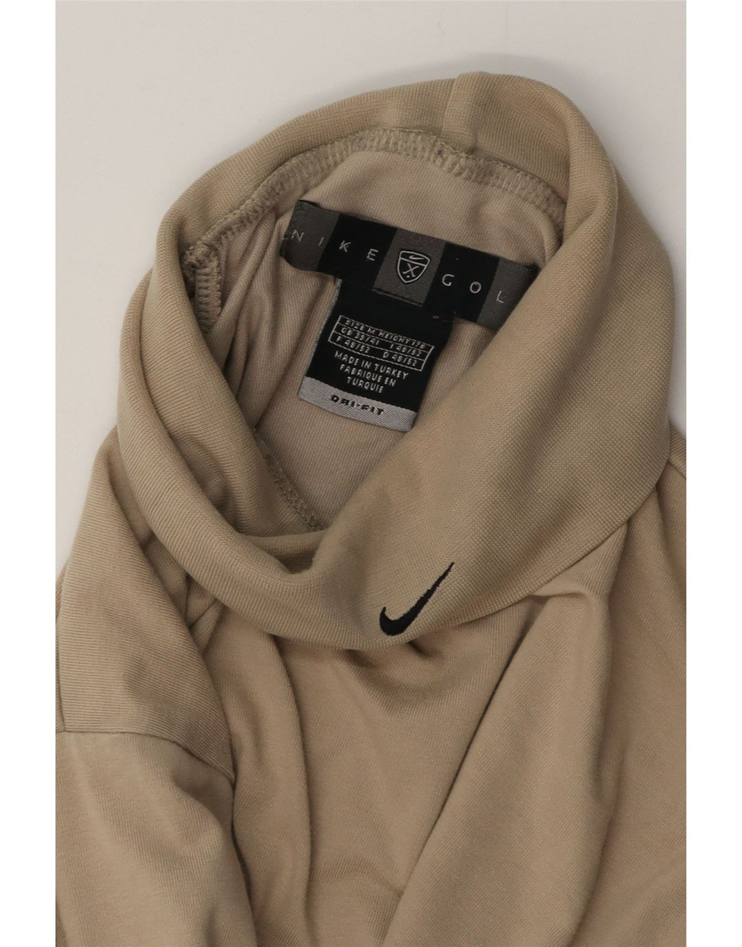 NIKE Masculino Top Manga Longa UK 39/41 Médio Bege Algodão