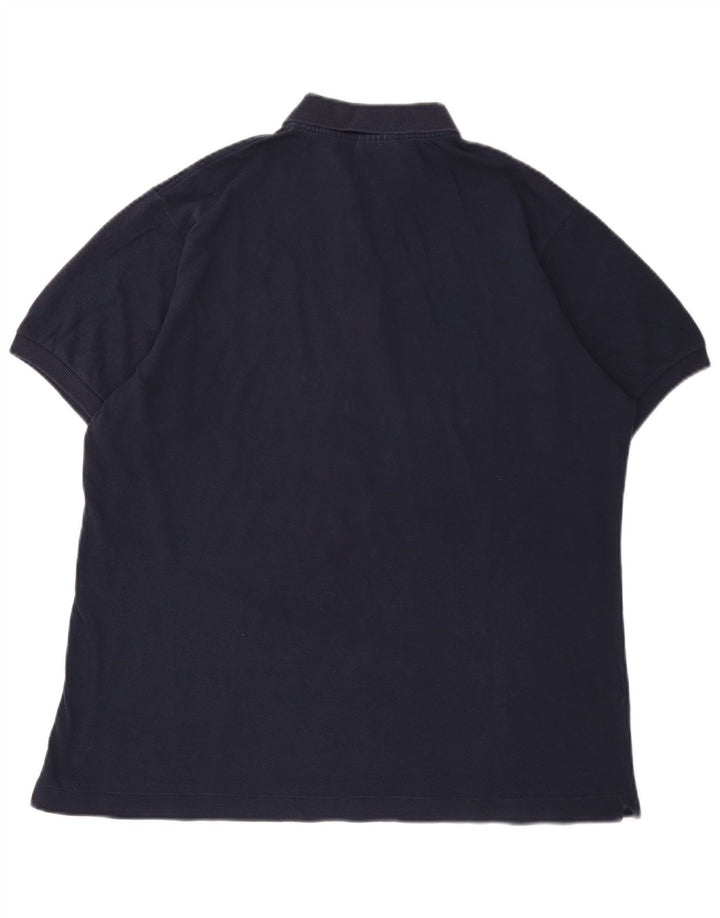 Camisa polo masculina Lacoste tamanho 5 grande algodão azul marinho