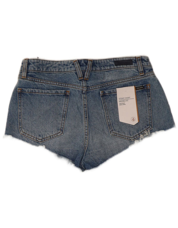 Volcom Womens Hot Pants W27 Pequeno Algodão Azul