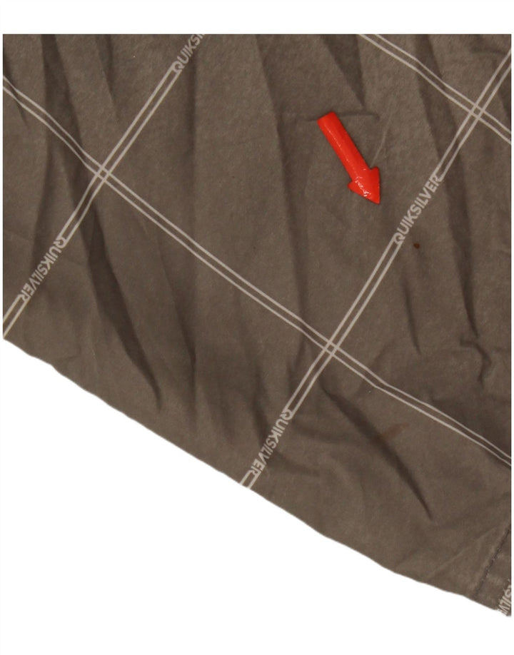 Quiksilver Mens Chino Shorts W34 Grande Poliéster Xadrez Cinza