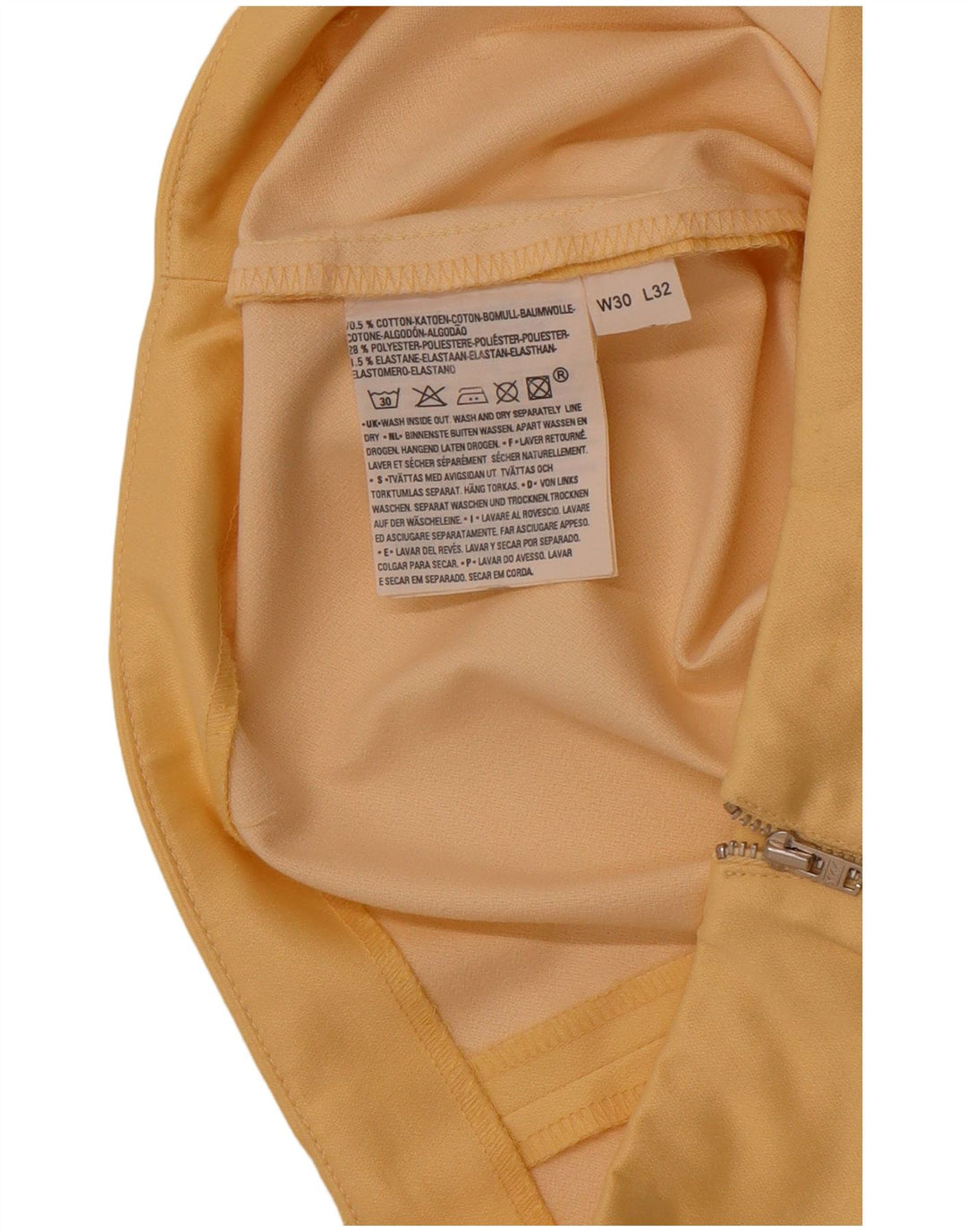 Calça feminina reta casual LEVI'S W30 L28 algodão amarelo