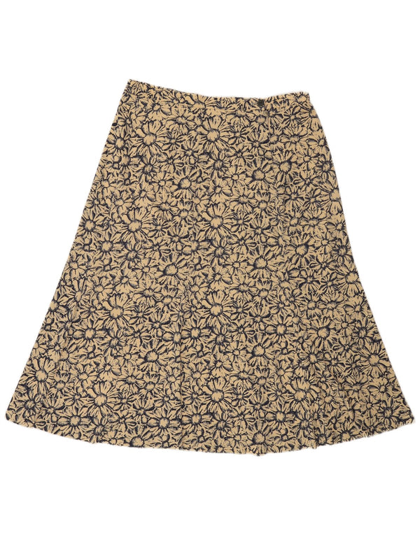Saia vintage feminina linha A UK 18 XL W36 bege floral