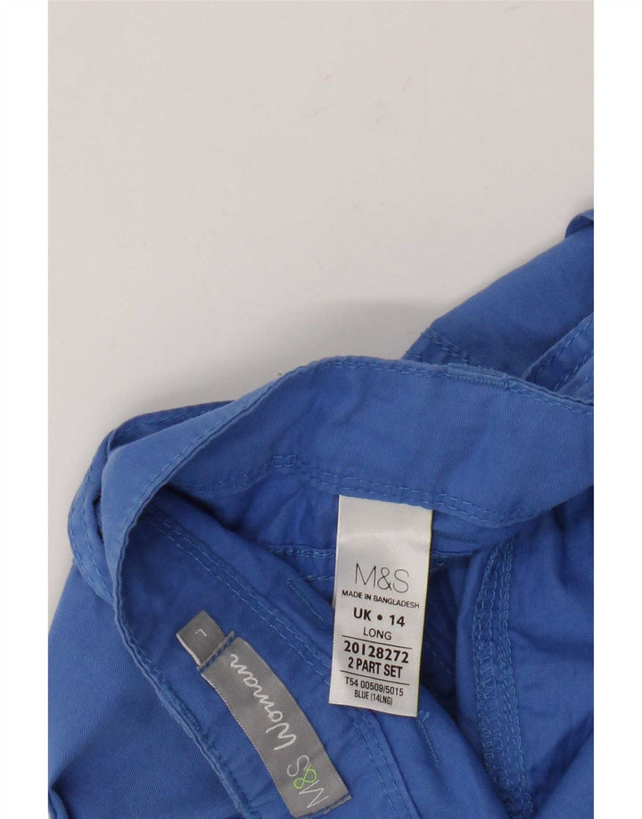 Calça cargo feminina reta Marks & Spencer Reino Unido 14 grande W36 L33 azul