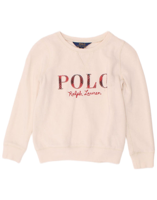 Polo Ralph Lauren moletom gráfico feminino 5-6 anos branco