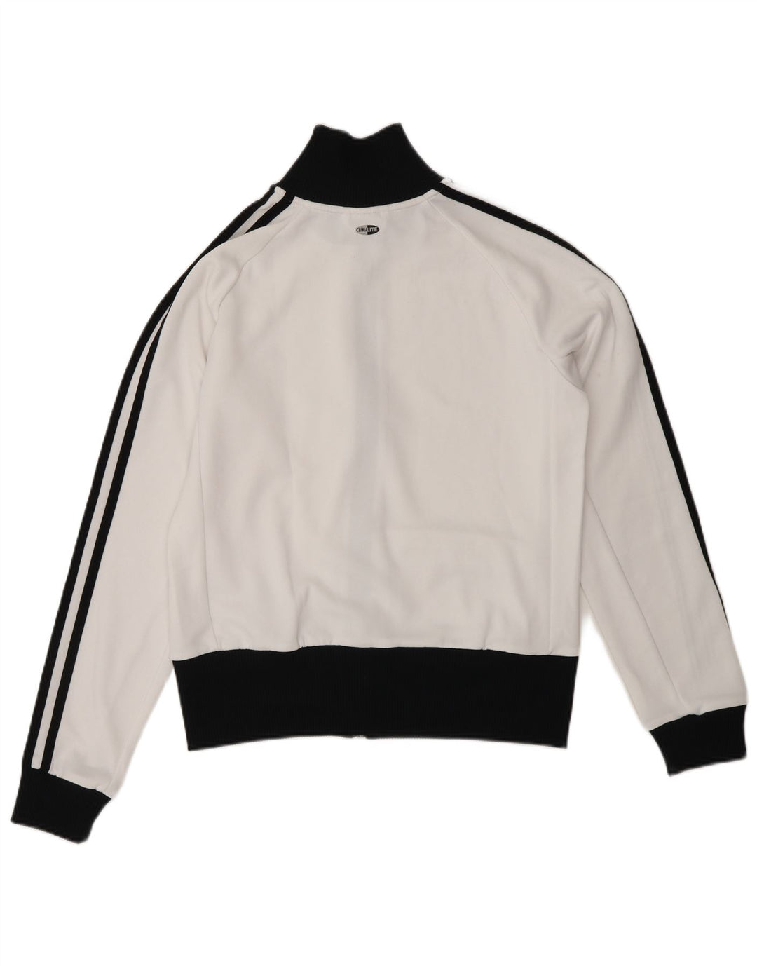 Adidas Womens Crop Tracksuit Top Jacket UK 14 médio Branco Colourblock