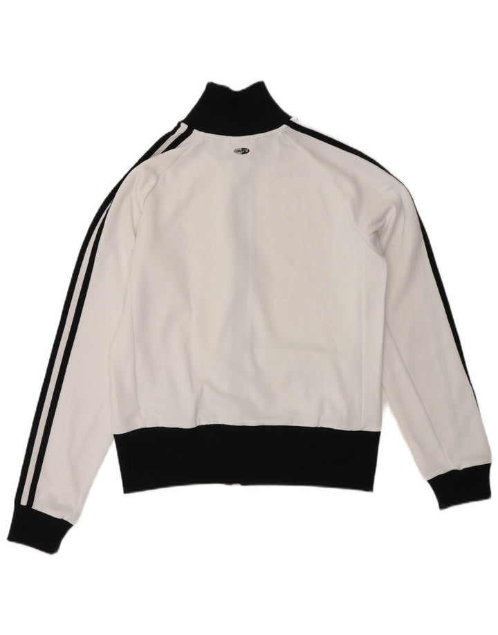 Adidas Womens Crop Tracksuit Top Jacket UK 14 médio Branco Colourblock