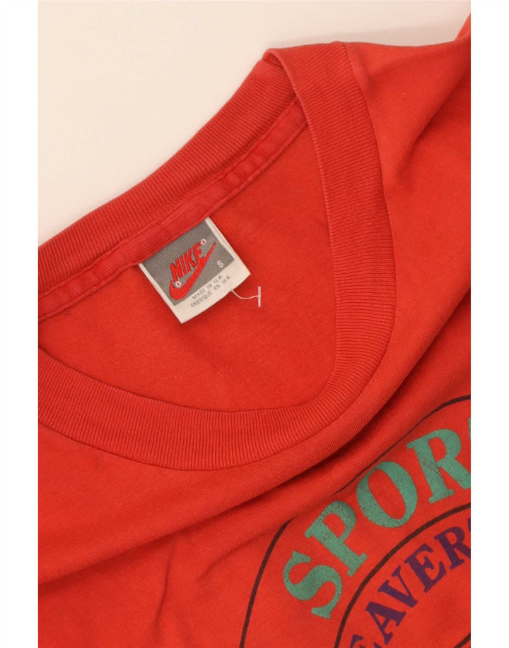 Camiseta Nike masculina gráfica top pequeno algodão vermelho