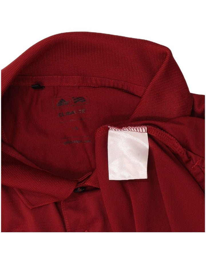 Adidas Mens Climalite Polo Grande Borgonha Listrado Poliéster