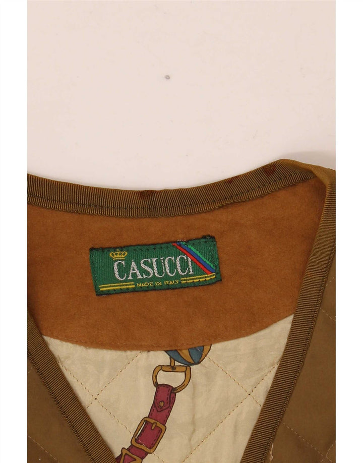 Colete acolchoado masculino Casucci UK 36 pequeno poliéster cáqui