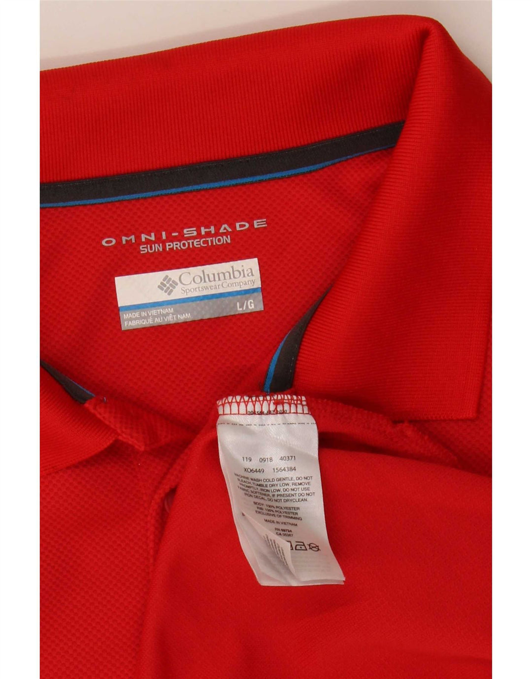 Camisa polo masculina Columbia Omni-Shade grande poliéster vermelho