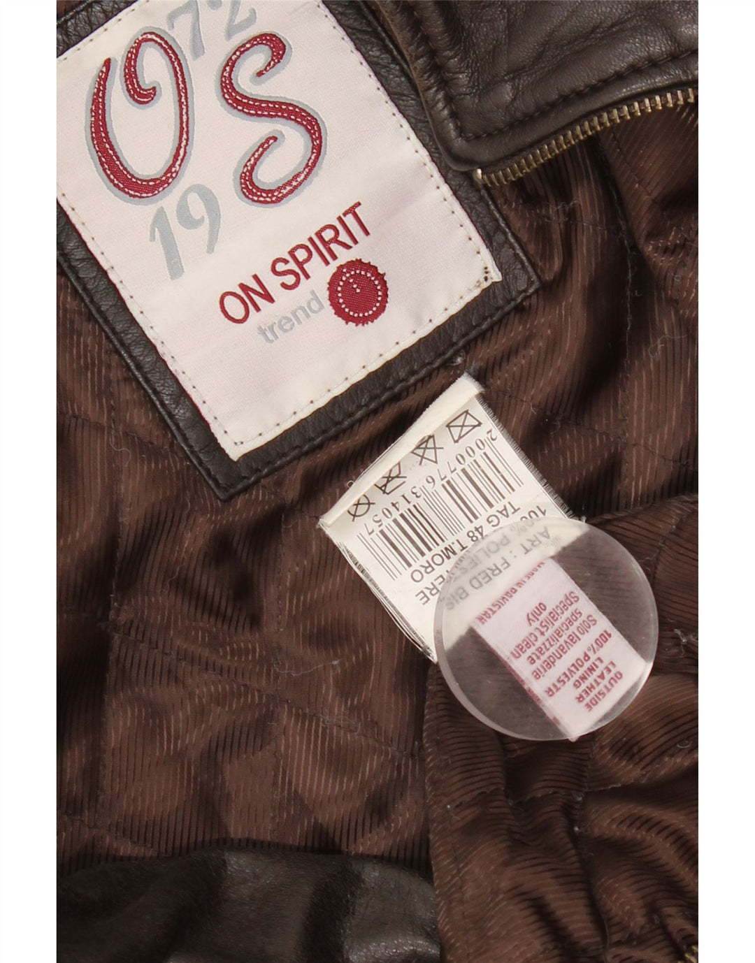Jaqueta de couro bomber masculina On Spirit IT 48 couro marrom médio