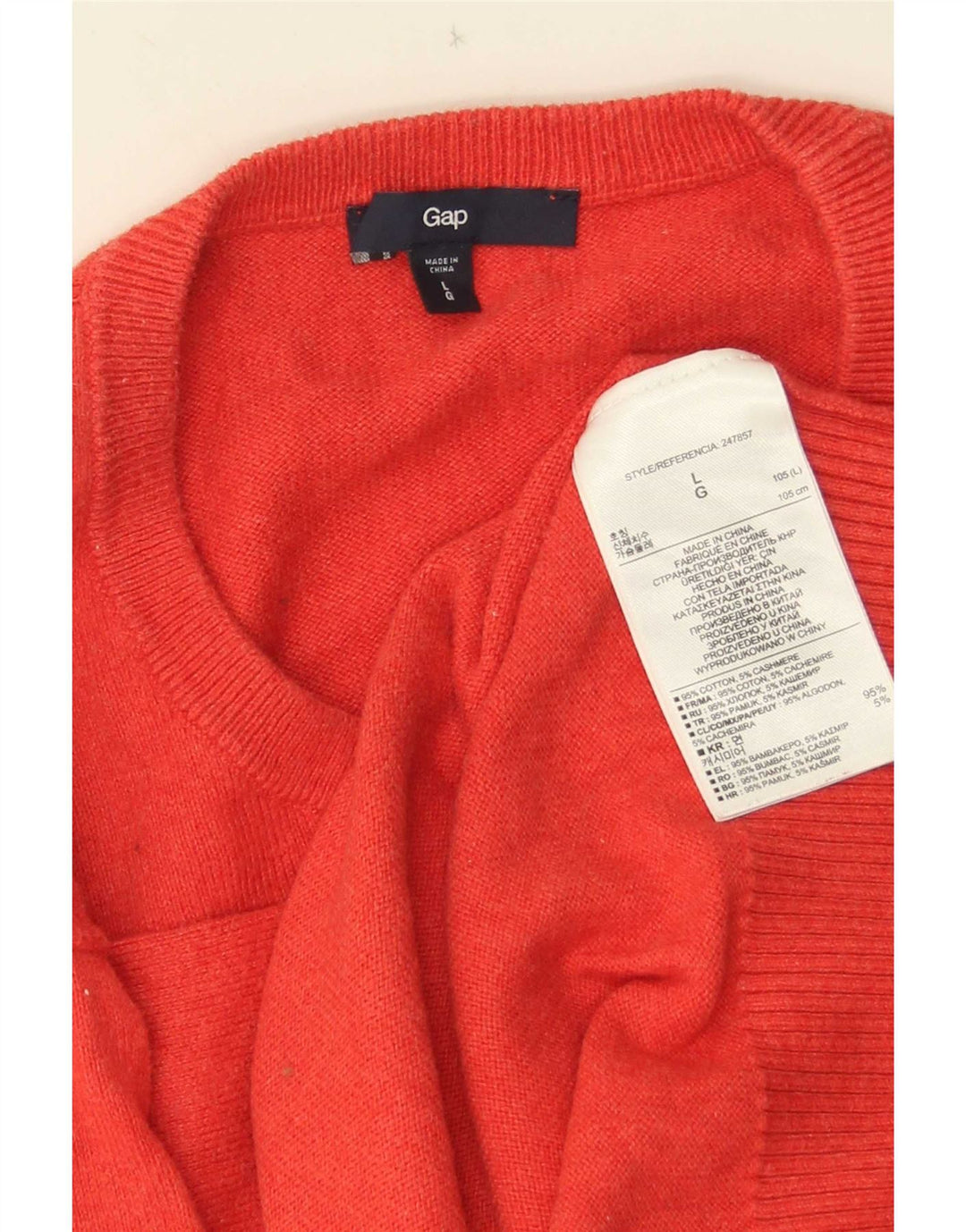 Suéter masculino Gap com gola redonda, grande algodão vermelho