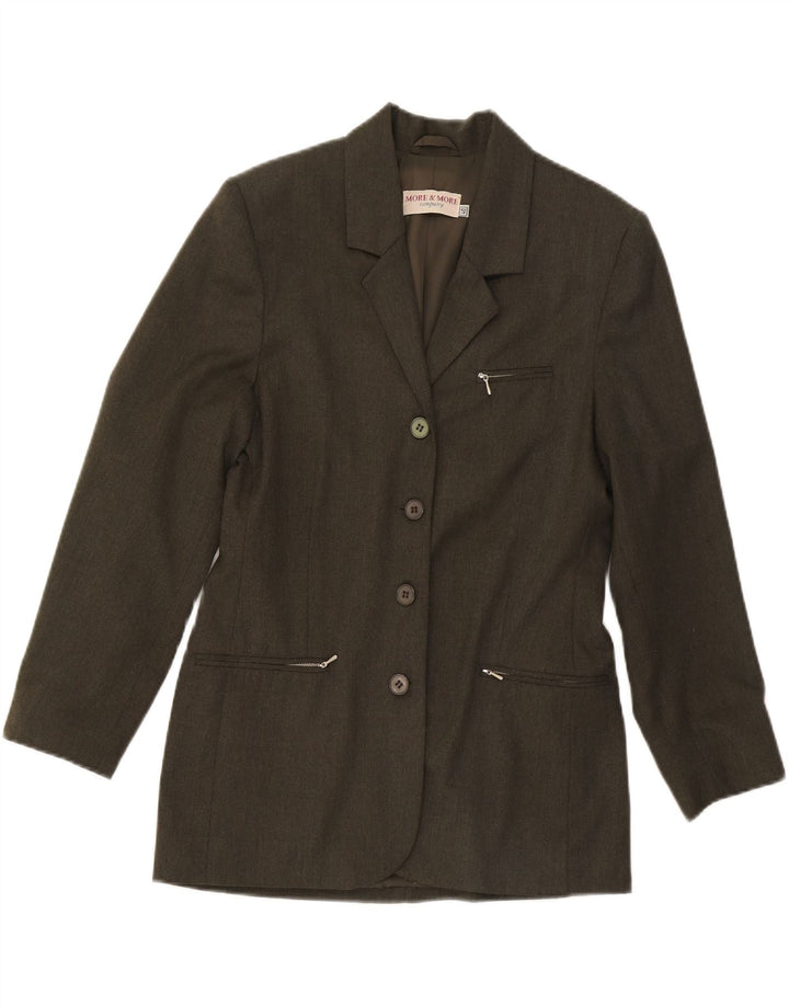 MORE & MORE Jaqueta blazer feminina de 4 botões EU 40 poliéster cáqui médio