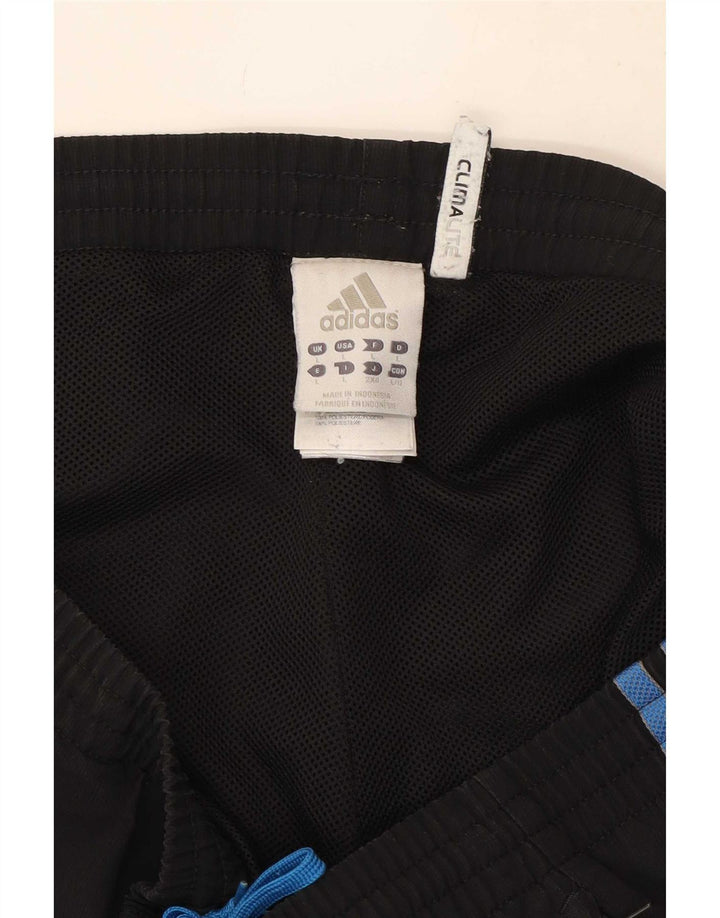 Adidas masculino climalite calças de treino joggers grande poliéster preto