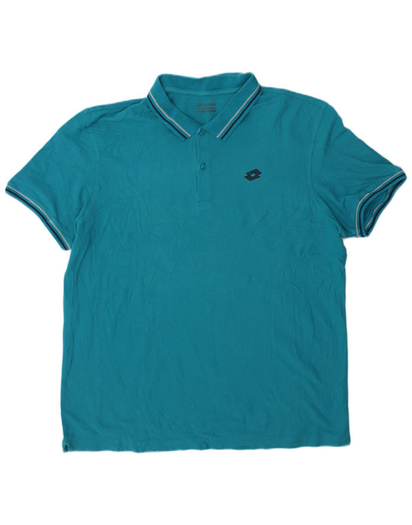 Camisa polo masculina Lotto 3XL listrada turquesa