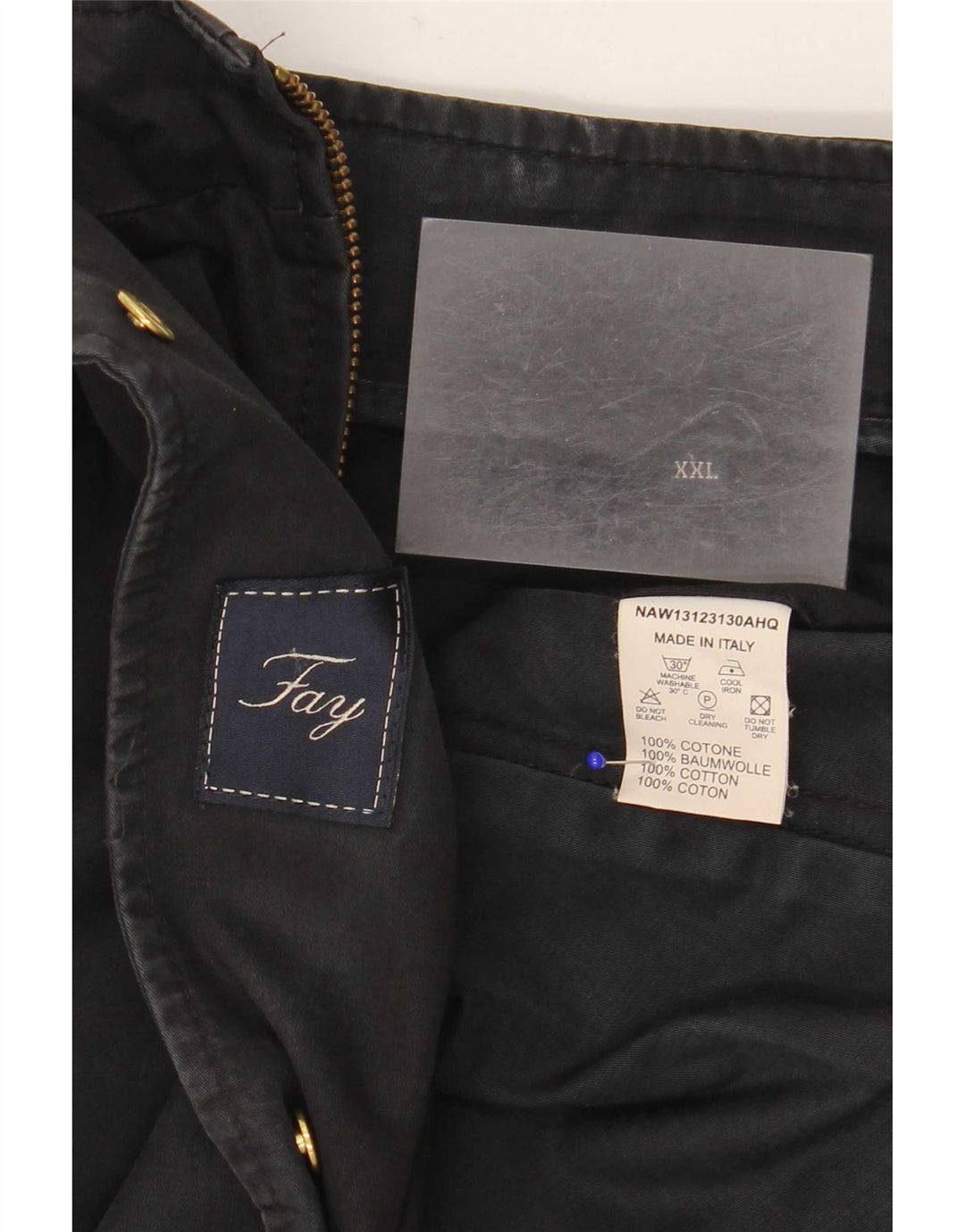 Jaqueta utilitária feminina Fay UK 22 2XL algodão preto