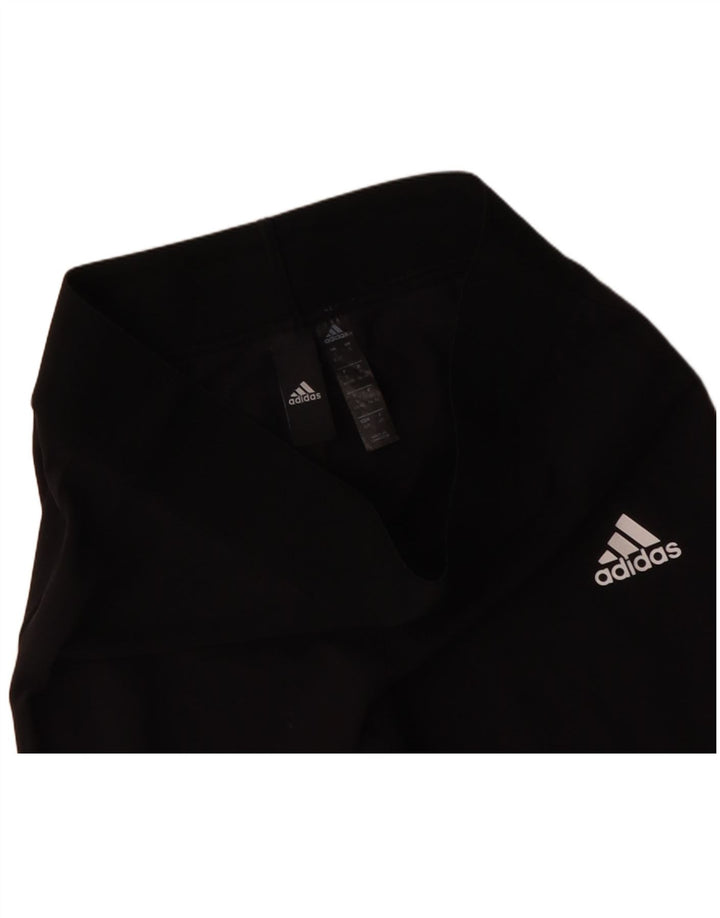 ADIDAS Womens Leggings UK 8/10 Pequeno Algodão Preto