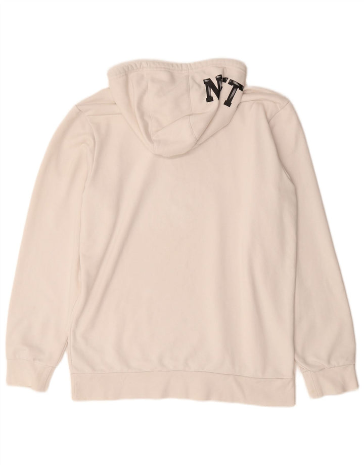 Adidas masculino Brooklyn Nets gráfico moletom com capuz médio algodão branco