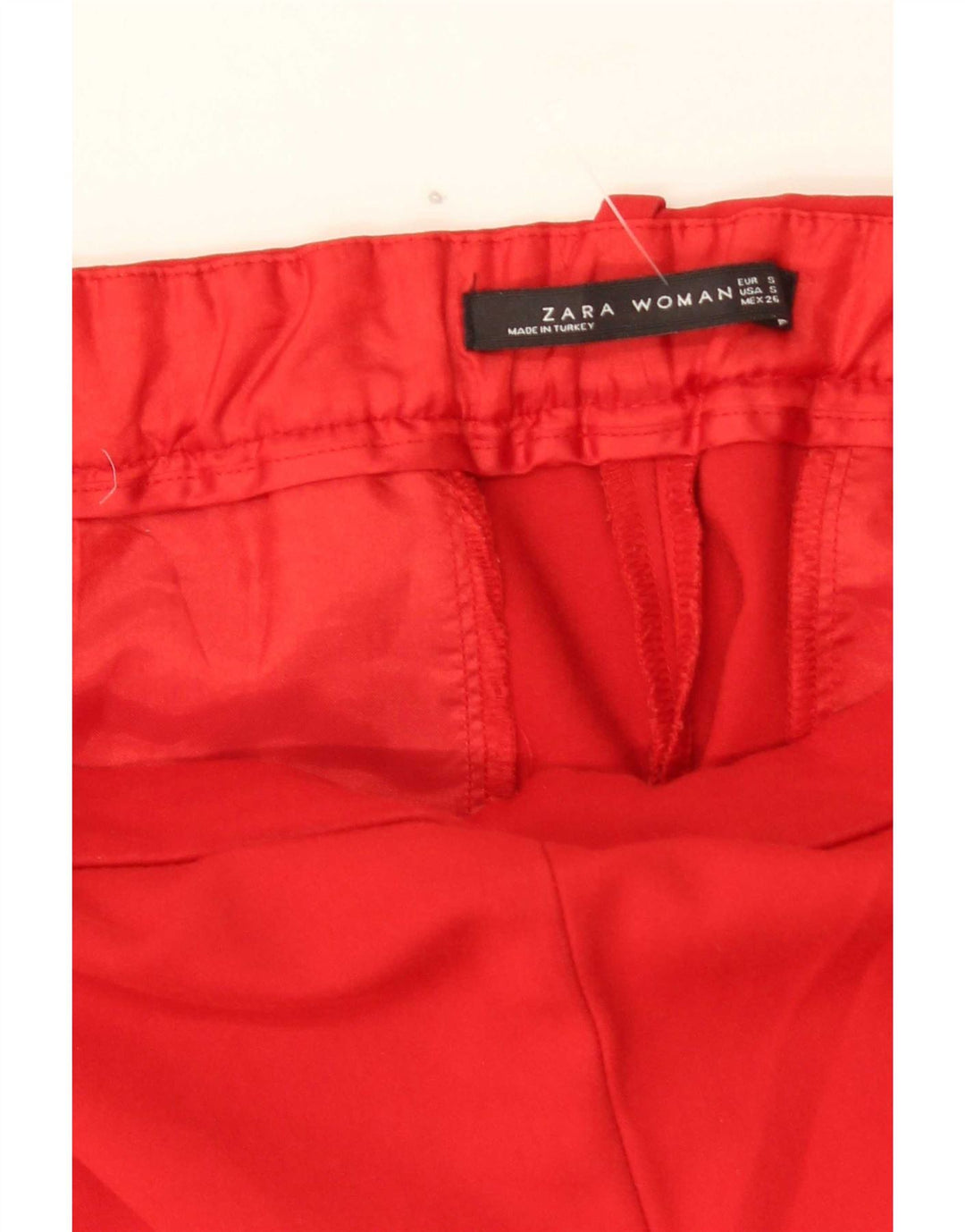 Calça feminina casual slim Zara pequena W26 L26 vermelha