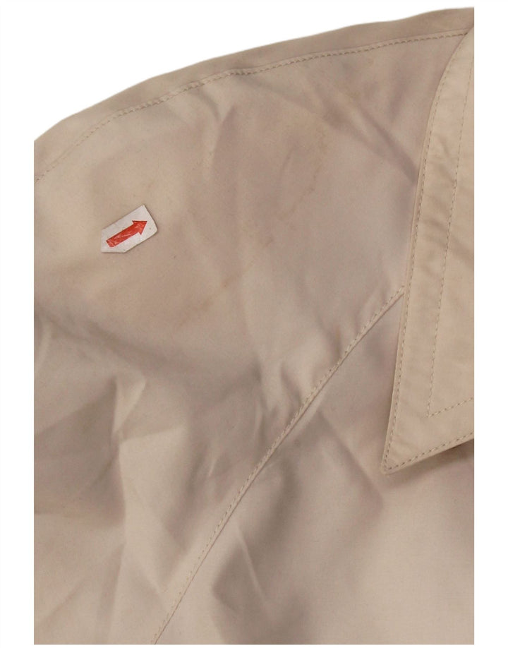 Trench Coat feminino Luisa Spagnoli UK 10 pequeno poliéster bege