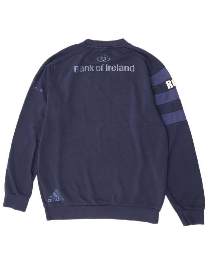 Adidas Mens Graphic Moletom Jumper Grande Algodão Azul Marinho