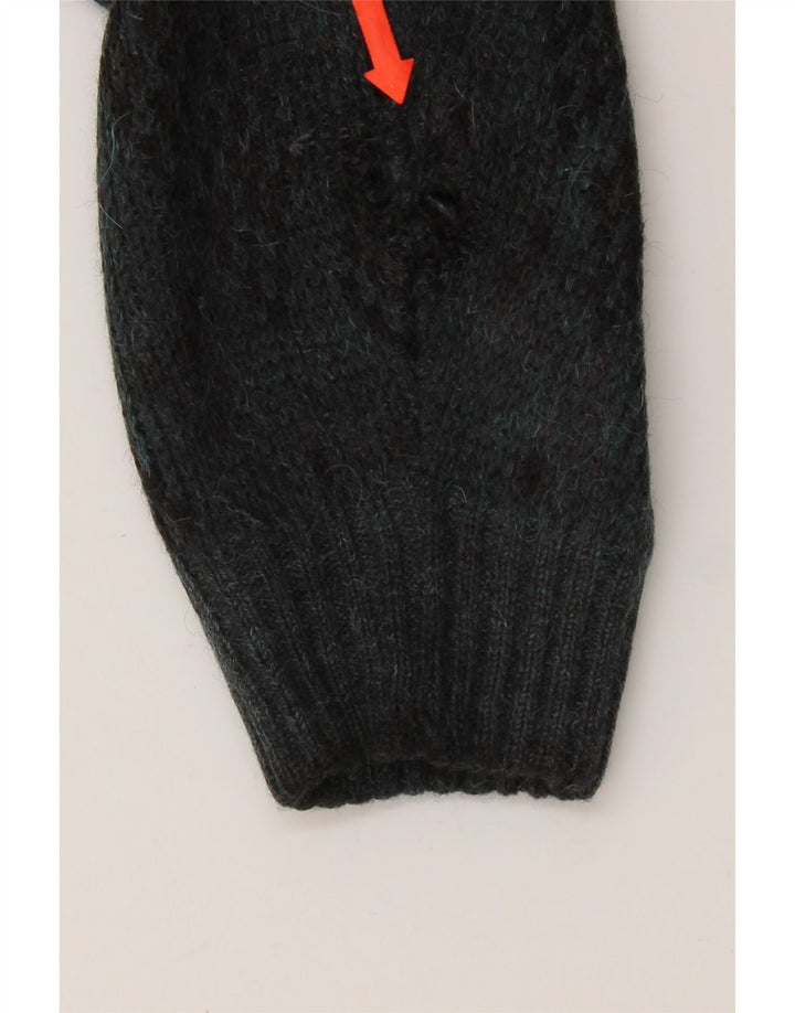 Suéter cardigã masculino vintage grande lã azul argyle/diamante alpaca