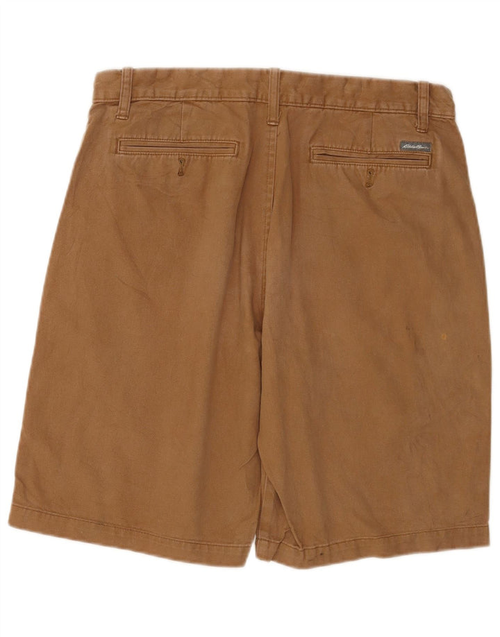 Eddie Bauer Mens Chino Shorts W33 Algodão Marrom Médio