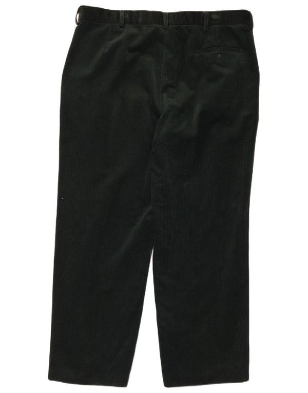 Calça masculina reta de veludo cotelê Marks & Spencer W40 L29 algodão verde